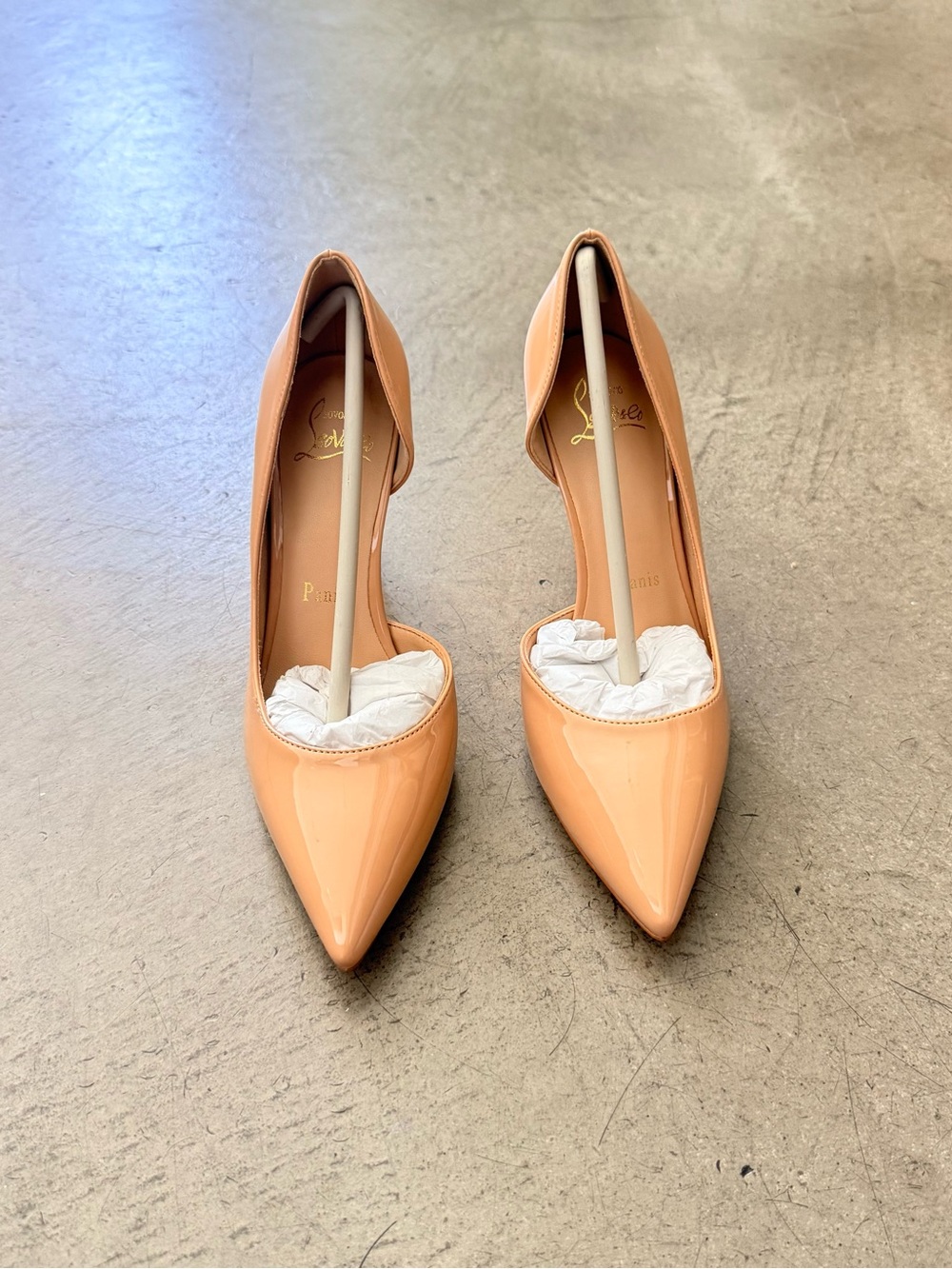 Patent Pointed Toe Pumps in Peach